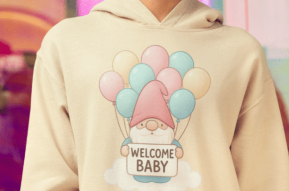 Download Welcome Baby Gnome with Pastel Balloons - Baby Collection
