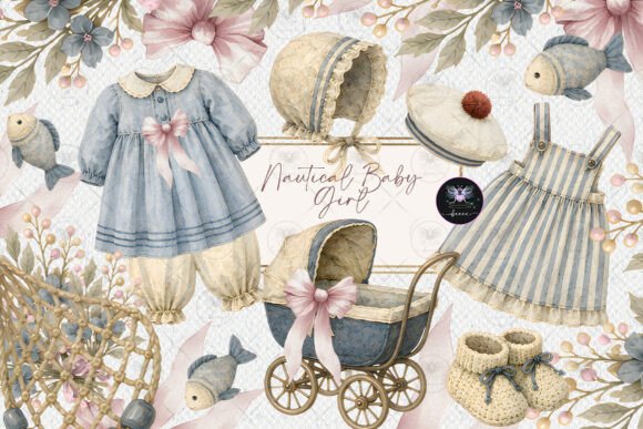 Download Nautical Baby Girl Clipart - Baby Collection