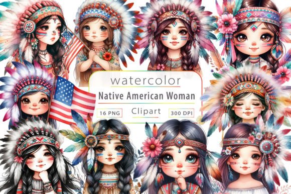 Download Native American Woman Clipart Bundle - Native american Collection