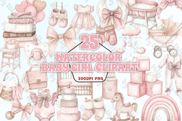 Download Watercolor Baby Girl Clipart PNG - Baby Collection