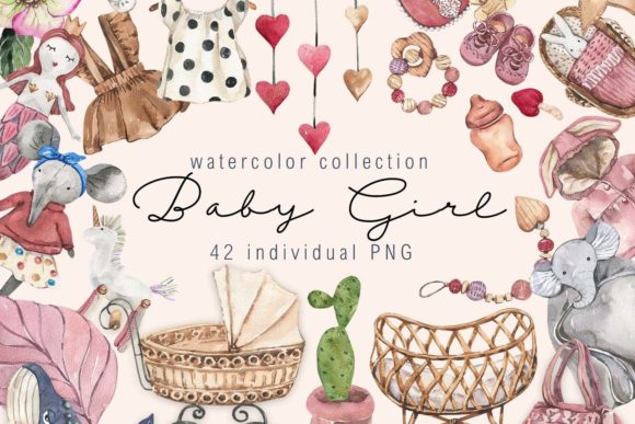 Download Watercolor Baby Girl Clipart - Baby Collection