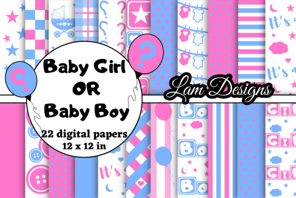 Download Baby Girl or Baby Boy Digital Papers - Baby Collection