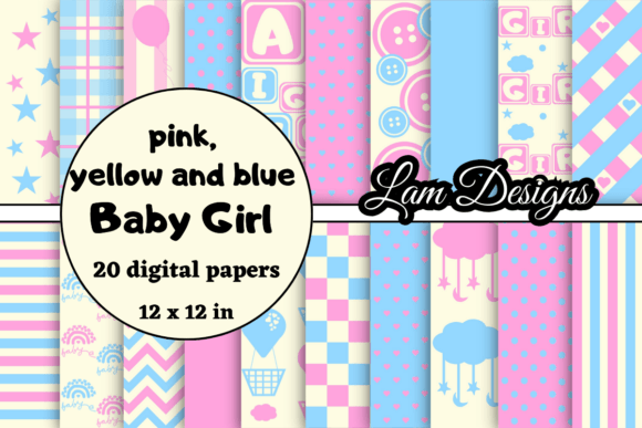 Download Pink, Yellow and Blue Baby Girl Papers - Baby Collection