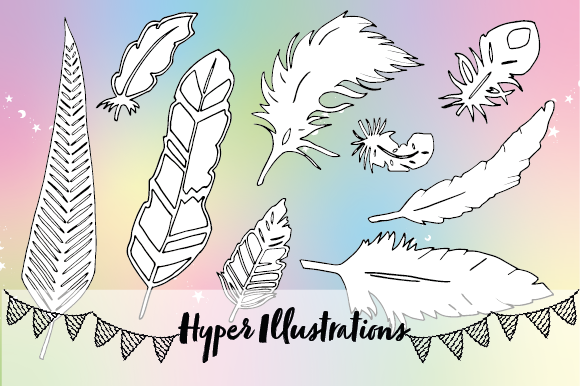 Download Hand Drawn Feathers Coloring KDP POD - Hand drawn feathers Collection
