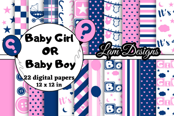 Download Baby Girl or Baby Boy Digital Papers - Baby Collection